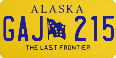 AK license plate GAJ215