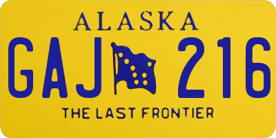 AK license plate GAJ216