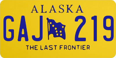AK license plate GAJ219
