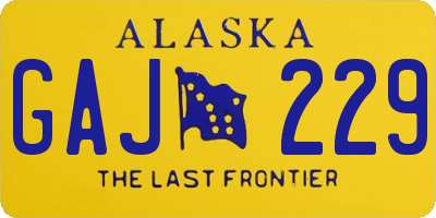 AK license plate GAJ229