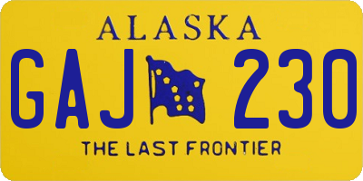 AK license plate GAJ230