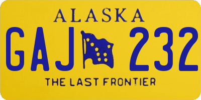 AK license plate GAJ232