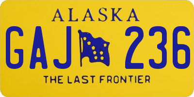 AK license plate GAJ236