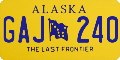 AK license plate GAJ240