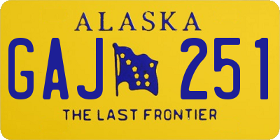 AK license plate GAJ251