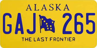 AK license plate GAJ265