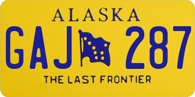 AK license plate GAJ287