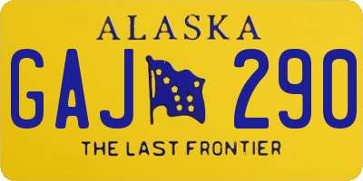 AK license plate GAJ290
