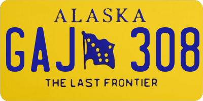 AK license plate GAJ308