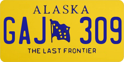 AK license plate GAJ309