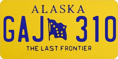 AK license plate GAJ310