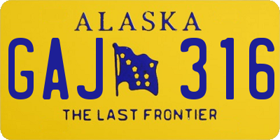 AK license plate GAJ316