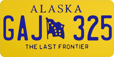 AK license plate GAJ325