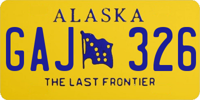 AK license plate GAJ326