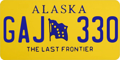 AK license plate GAJ330