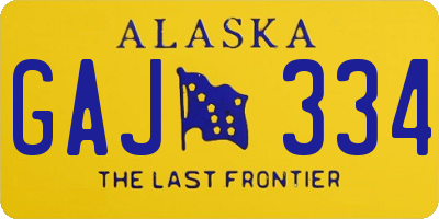 AK license plate GAJ334