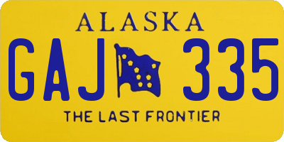 AK license plate GAJ335