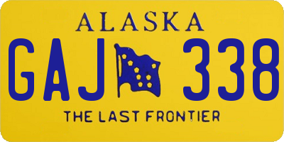 AK license plate GAJ338
