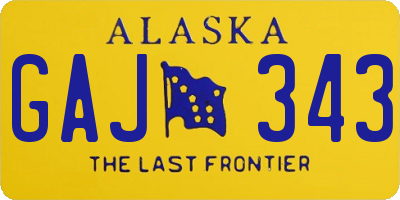 AK license plate GAJ343