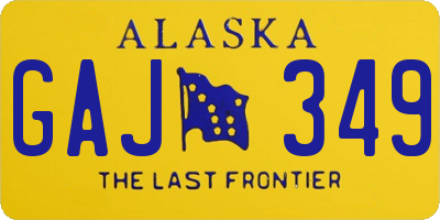AK license plate GAJ349
