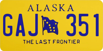 AK license plate GAJ351
