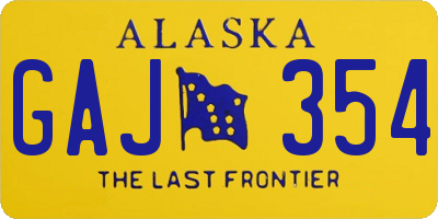 AK license plate GAJ354