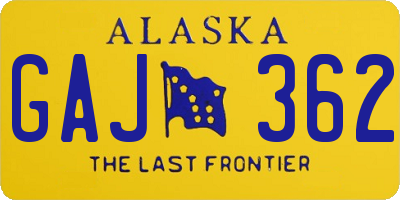 AK license plate GAJ362