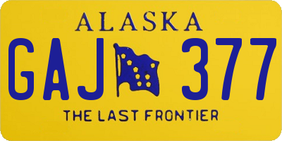 AK license plate GAJ377