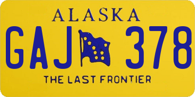 AK license plate GAJ378