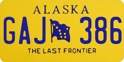 AK license plate GAJ386