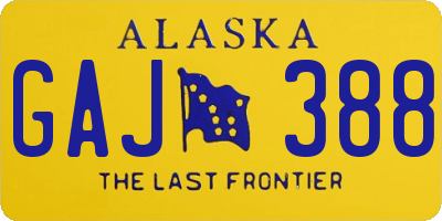 AK license plate GAJ388
