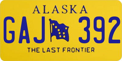 AK license plate GAJ392