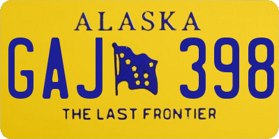 AK license plate GAJ398