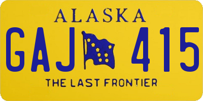 AK license plate GAJ415