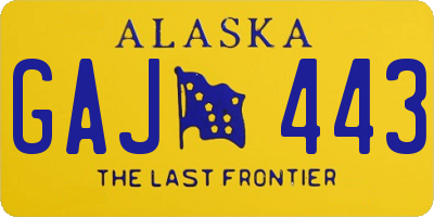 AK license plate GAJ443