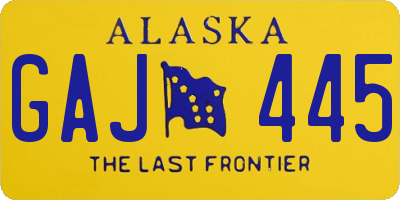 AK license plate GAJ445