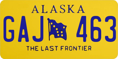 AK license plate GAJ463