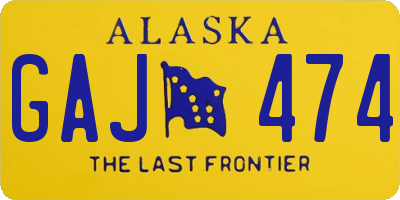 AK license plate GAJ474