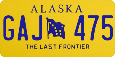 AK license plate GAJ475