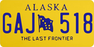AK license plate GAJ518
