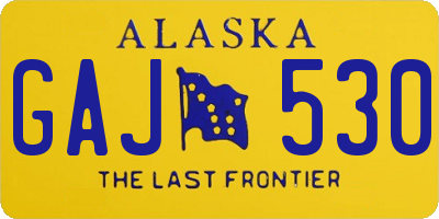 AK license plate GAJ530
