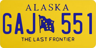 AK license plate GAJ551