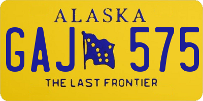 AK license plate GAJ575