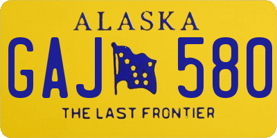 AK license plate GAJ580