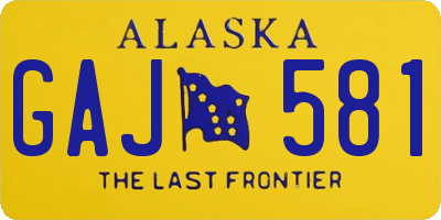 AK license plate GAJ581