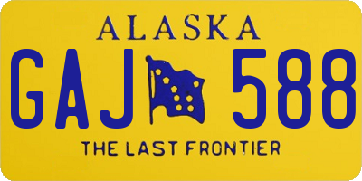 AK license plate GAJ588