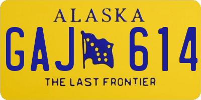 AK license plate GAJ614