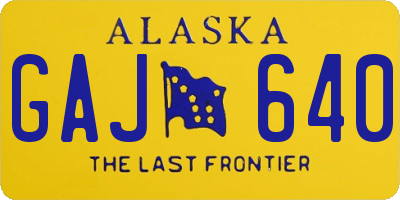 AK license plate GAJ640