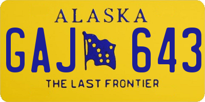 AK license plate GAJ643