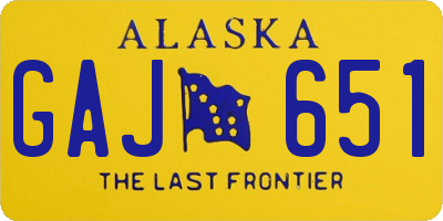 AK license plate GAJ651